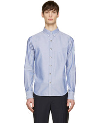 Мужская синяя классическая рубашка от Moncler
