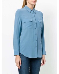 Женская синяя классическая рубашка от Equipment