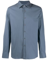 Мужская синяя классическая рубашка от Prada