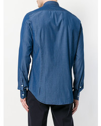 Мужская синяя классическая рубашка от Dell'oglio