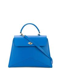 Синяя кожаная большая сумка с геометрическим рисунком от Ballantyne