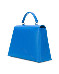 Синяя кожаная большая сумка с геометрическим рисунком от Ballantyne