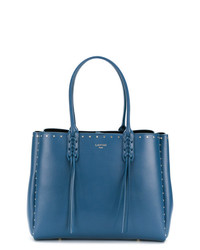 Синяя кожаная большая сумка с шипами от Lanvin