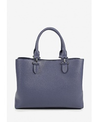 Синяя кожаная большая сумка от Baggini