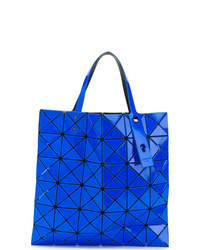 Синяя кожаная большая сумка от Bao Bao Issey Miyake