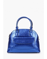 Синяя кожаная большая сумка от Bolso