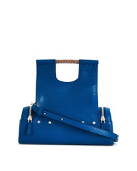 Синяя кожаная большая сумка от Corto Moltedo
