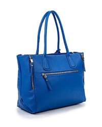Синяя кожаная большая сумка от Eleganzza