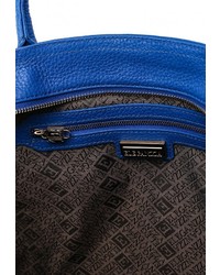 Синяя кожаная большая сумка от Eleganzza