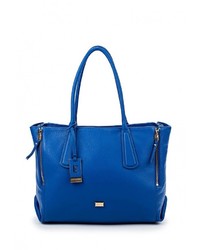 Синяя кожаная большая сумка от Eleganzza