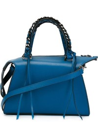 Синяя кожаная большая сумка от Elena Ghisellini