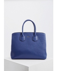 Синяя кожаная большая сумка от Furla