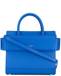 Синяя кожаная большая сумка от Givenchy