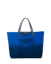 Синяя кожаная большая сумка от Givenchy
