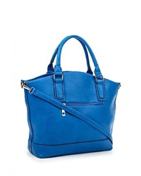 Синяя кожаная большая сумка от Johnny