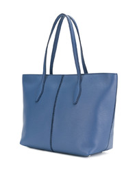 Синяя кожаная большая сумка от Tod's