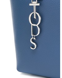 Синяя кожаная большая сумка от Tod's