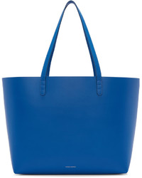 Синяя кожаная большая сумка от Mansur Gavriel