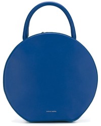 Синяя кожаная большая сумка от Mansur Gavriel
