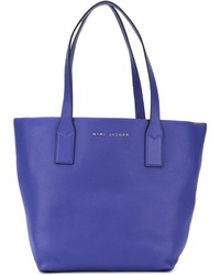 Синяя кожаная большая сумка от Marc Jacobs