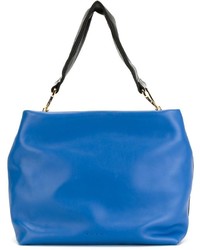 Синяя кожаная большая сумка от Marni