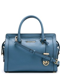 Синяя кожаная большая сумка от MICHAEL Michael Kors