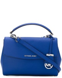 Синяя кожаная большая сумка от MICHAEL Michael Kors