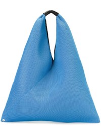 Синяя кожаная большая сумка от MM6 MAISON MARGIELA