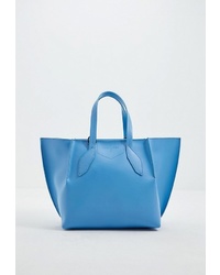 Синяя кожаная большая сумка от Patrizia Pepe