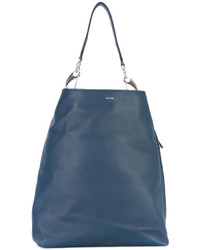 Синяя кожаная большая сумка от Paul Smith