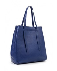 Синяя кожаная большая сумка от Pieces