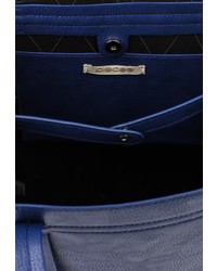 Синяя кожаная большая сумка от Pieces