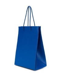 Синяя кожаная большая сумка от Medea