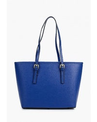 Синяя кожаная большая сумка от Roberto Buono