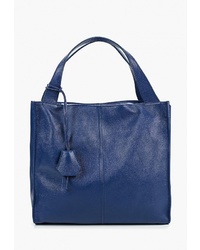 Синяя кожаная большая сумка от Roberto Buono
