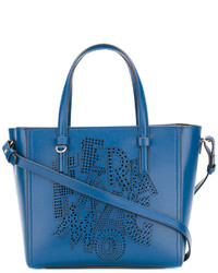 Синяя кожаная большая сумка от Salvatore Ferragamo