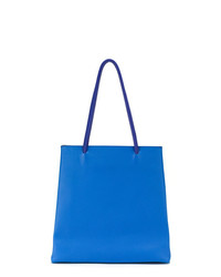 Синяя кожаная большая сумка от Sarah Chofakian