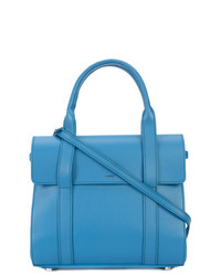 Синяя кожаная большая сумка от Shinola