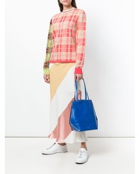 Синяя кожаная большая сумка от Marni