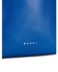 Синяя кожаная большая сумка от Marni