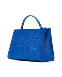 Синяя кожаная большая сумка от Zilla