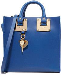 Синяя кожаная большая сумка от Sophie Hulme