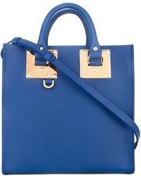 Синяя кожаная большая сумка от Sophie Hulme