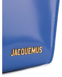 Синяя кожаная большая сумка от Jacquemus