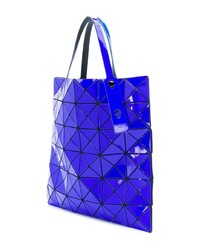 Синяя кожаная большая сумка от Bao Bao Issey Miyake