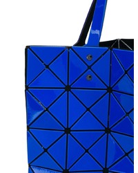 Синяя кожаная большая сумка от Bao Bao Issey Miyake