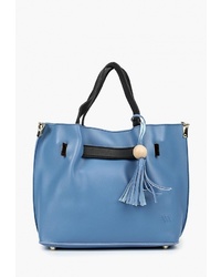 Синяя кожаная большая сумка от Vera Victoria Vito