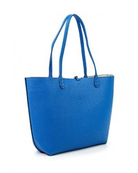 Синяя кожаная большая сумка от Vitacci