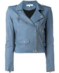 Женская синяя кожаная куртка от IRO