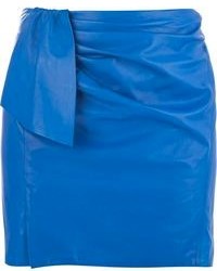 Синяя кожаная мини-юбка от Isabel Marant